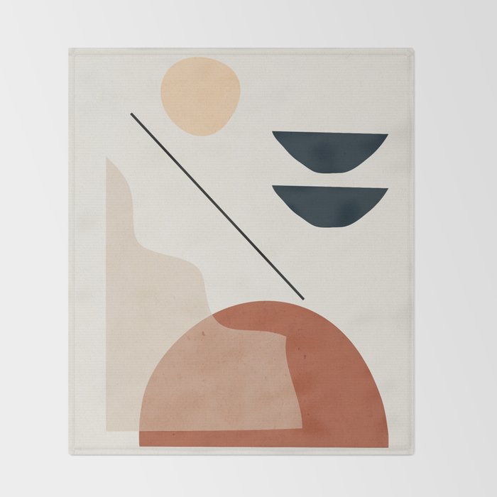 Minimal Abstract Shapes 4 Throw Blanket Gallery Image 2