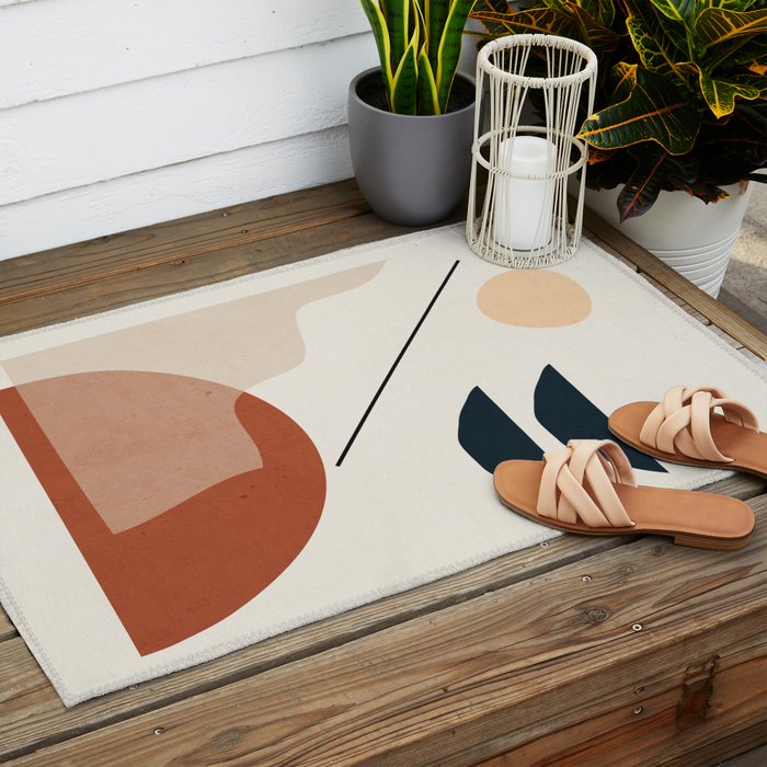 Minimal Abstract Shapes 4 Outdoor Rug Gallery Image 2