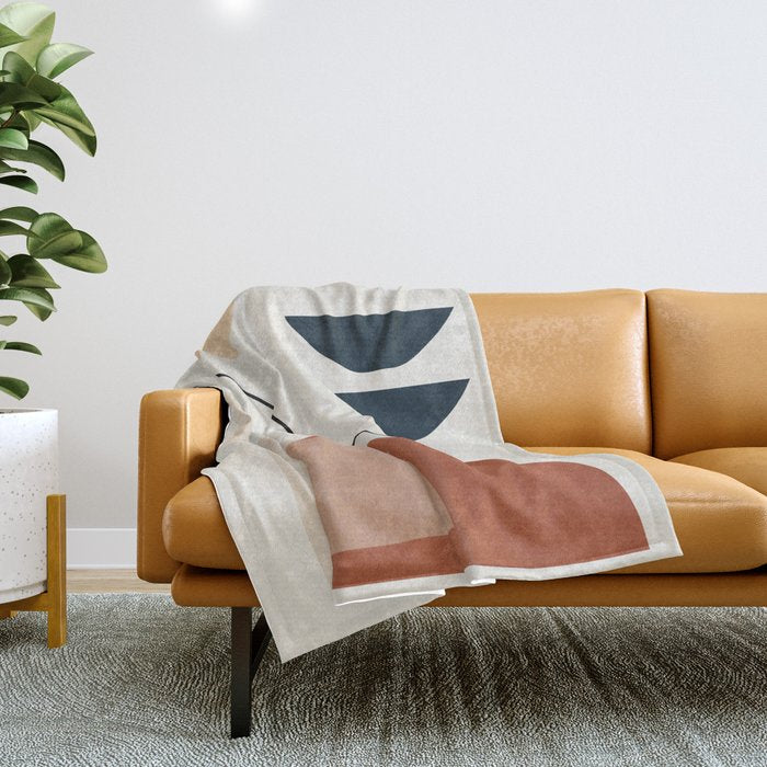 Minimal Abstract Shapes 4 Throw Blanket Gallery Image 1