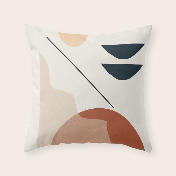 Minimal Abstract Shapes 4 Throw Pillow Gallery Image 1