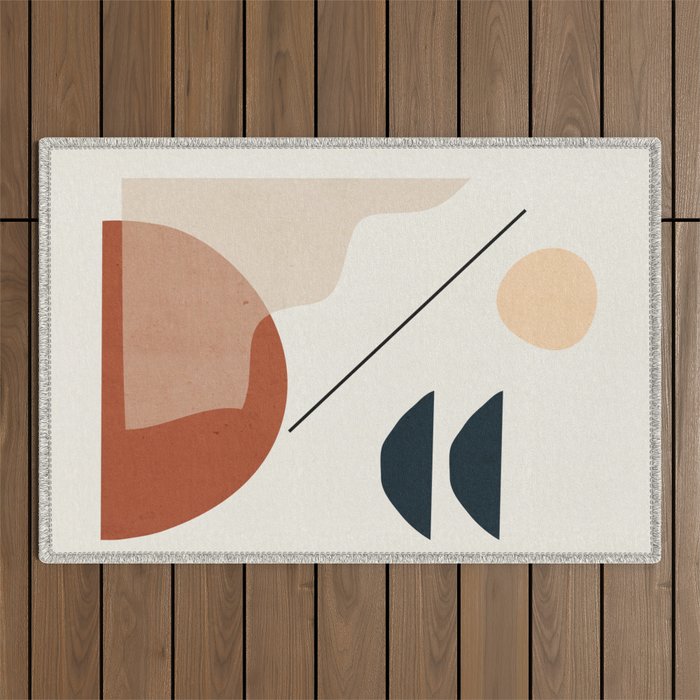 Minimal Abstract Shapes 4 Outdoor Rug Gallery Image 1