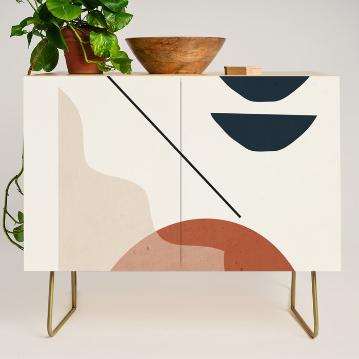 Minimal Abstract Shapes 4 Credenza Gallery Image 1