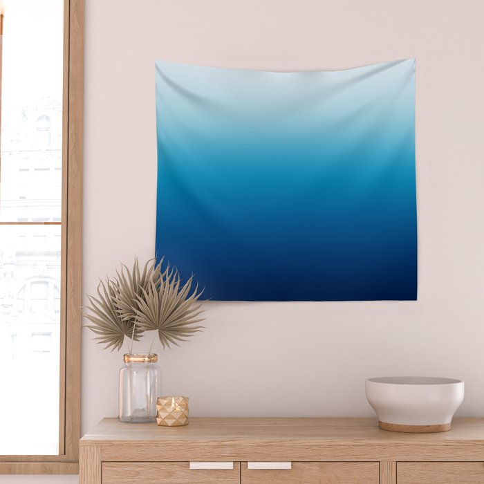 Sky and Ocean Blue Ombre Wall Tapestry Gallery Image 2