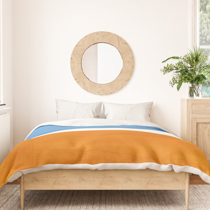 Rothko Minimalist Abstract Mid Century Color Black Square Periwinkle Yellow Ochre Duvet Cover Gallery Image 3
