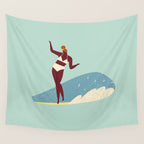Surf girl Wall Tapestry Gallery Image 4