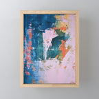 The Sword in the Stone: a vibrant abstract painting in blues pink and yellow by Alyssa Hamilton Art  Mini Art Print Gallery Image 1