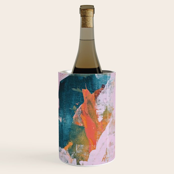 The Sword in the Stone: a vibrant abstract painting in blues pink and yellow by Alyssa Hamilton Art  Wine Chiller Gallery Image 3