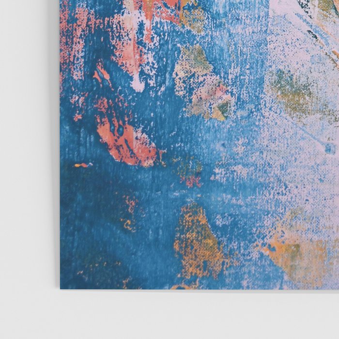The Sword in the Stone: a vibrant abstract painting in blues pink and yellow by Alyssa Hamilton Art  Poster Gallery Image 3