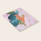 The Sword in the Stone: a vibrant abstract painting in blues pink and yellow by Alyssa Hamilton Art  Notebook Gallery Image 2