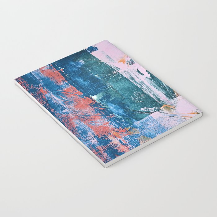 The Sword in the Stone: a vibrant abstract painting in blues pink and yellow by Alyssa Hamilton Art  Notebook Gallery Image 3