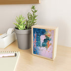 The Sword in the Stone: a vibrant abstract painting in blues pink and yellow by Alyssa Hamilton Art  Mini Art Print Gallery Image 2