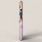 The Sword in the Stone: a vibrant abstract painting in blues pink and yellow by Alyssa Hamilton Art  iPhone Case Gallery Image 2