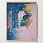 The Sword in the Stone: a vibrant abstract painting in blues pink and yellow by Alyssa Hamilton Art  Serving Tray Gallery Image 1