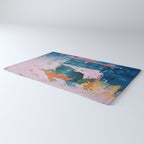 The Sword in the Stone: a vibrant abstract painting in blues pink and yellow by Alyssa Hamilton Art  Rug Gallery Image 3