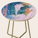 The Sword in the Stone: a vibrant abstract painting in blues pink and yellow by Alyssa Hamilton Art  Side Table Gallery Image 2