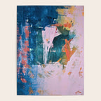 The Sword in the Stone: a vibrant abstract painting in blues pink and yellow by Alyssa Hamilton Art  Poster Gallery Image 4