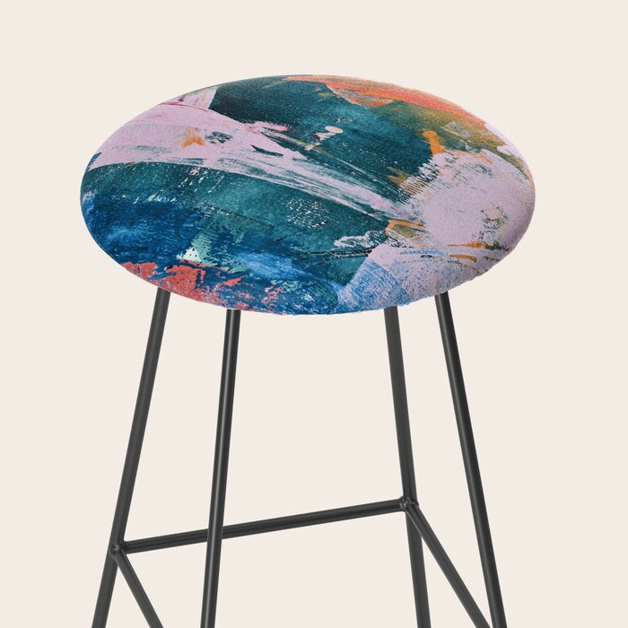 The Sword in the Stone: a vibrant abstract painting in blues pink and yellow by Alyssa Hamilton Art  Stool Gallery Image 2