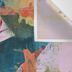 The Sword in the Stone: a vibrant abstract painting in blues pink and yellow by Alyssa Hamilton Art  Wall Tapestry Gallery Image 3