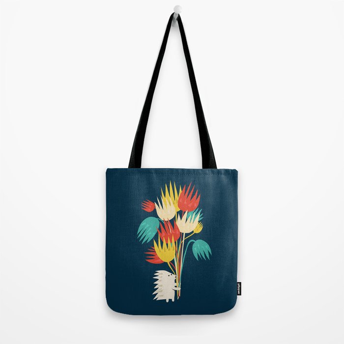 Hedgehog with flowers Tote Bag Gallery Image 2