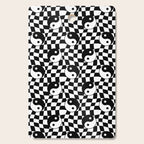Black and white yin yang checkered pattern Cutting Board Gallery Image 1
