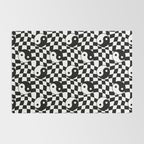 Black and white yin yang checkered pattern Rug Gallery Image 2