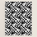 Black and white yin yang checkered pattern Jigsaw Puzzle Gallery Image 1