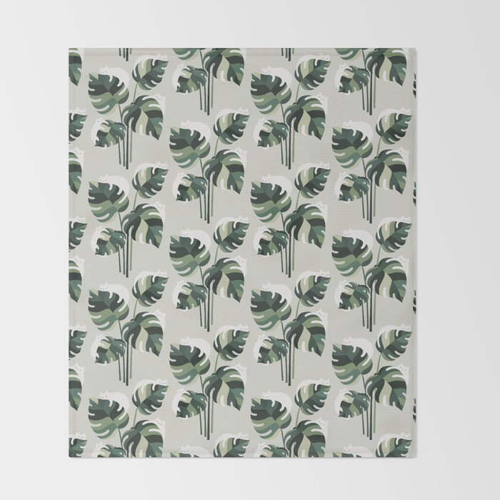 Cat and Plant 11 Pattern Throw Blanket Gallery Image 2