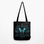 Mystical Luna Moth - Turquoise Tote Bag Gallery Image 2