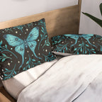 Mystical Luna Moth - Turquoise Pillow Sham Gallery Image 2