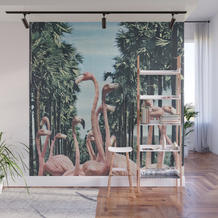 Palm Trees & Flamingos Wall Mural Gallery Image 1