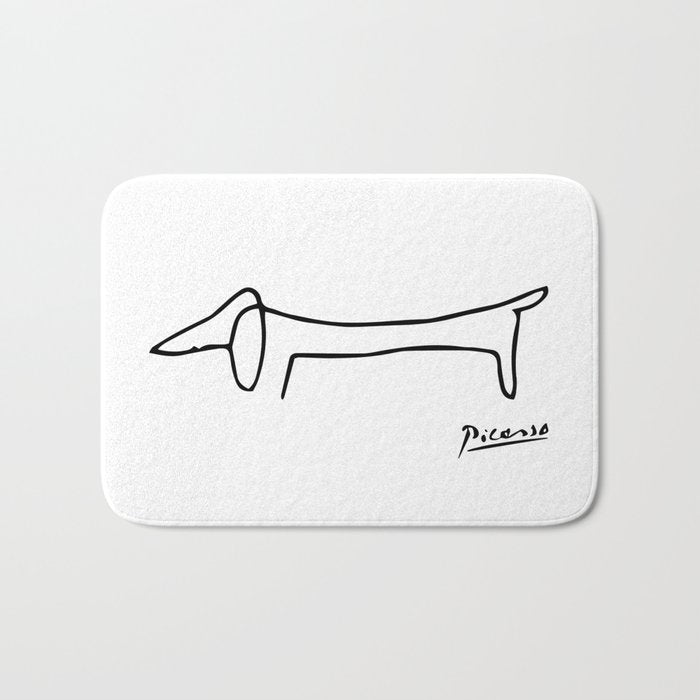 Pablo Picasso Dog (Lump) Artwork Shirt, Sketch Reproduction Bath Mat Gallery Image 1