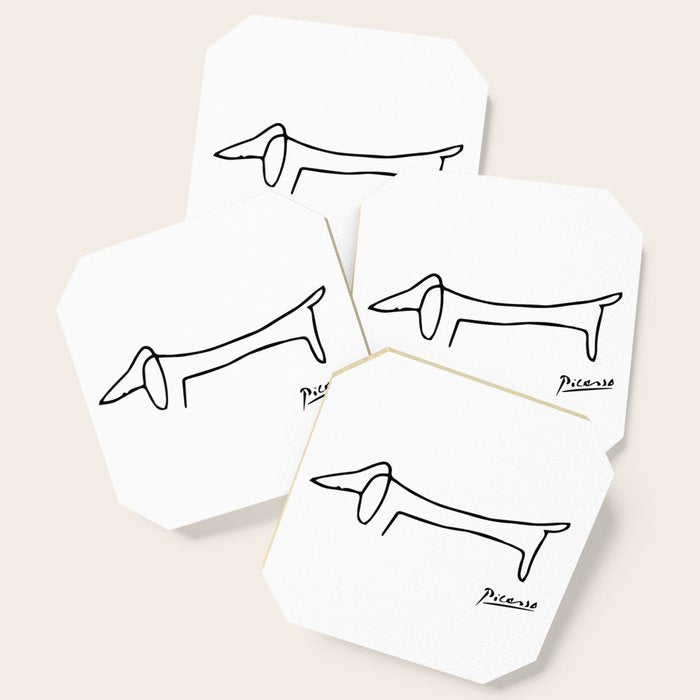 Pablo Picasso Dog (Lump) Artwork Shirt, Sketch Reproduction Coaster Gallery Image 1