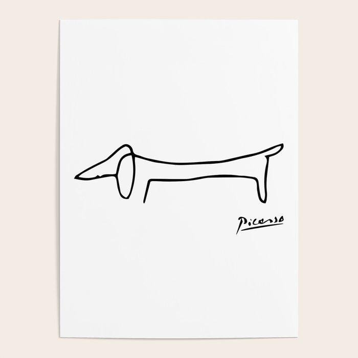 Pablo Picasso Dog (Lump) Artwork Shirt, Sketch Reproduction Poster Gallery Image 4