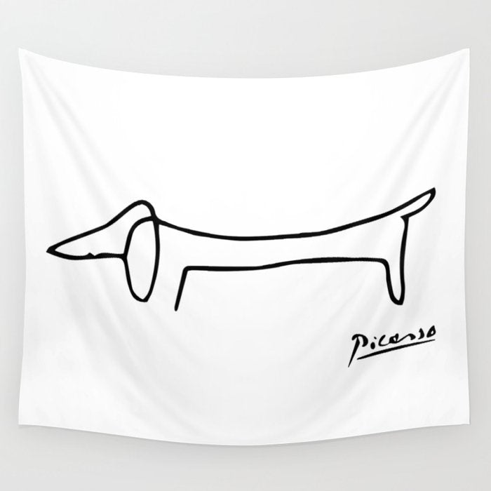 Pablo Picasso Dog (Lump) Artwork Shirt, Sketch Reproduction Wall Tapestry Gallery Image 4