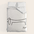 Pablo Picasso Dog (Lump) Artwork Shirt, Sketch Reproduction Duvet Cover Gallery Image 6
