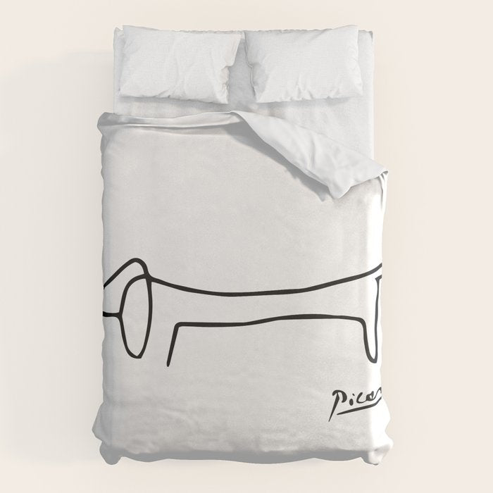 Pablo Picasso Dog (Lump) Artwork Shirt, Sketch Reproduction Duvet Cover Gallery Image 6