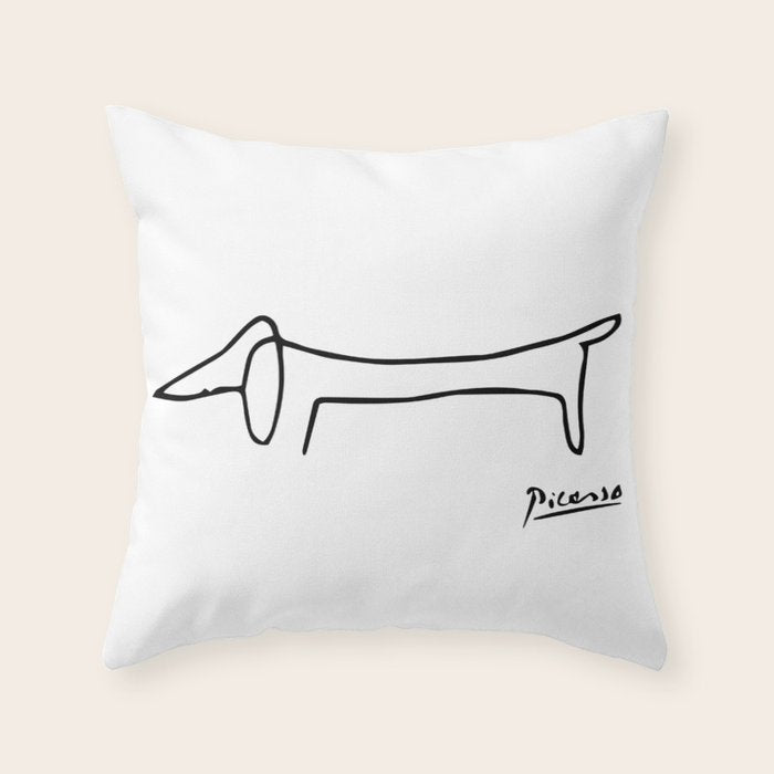 Pablo Picasso Dog (Lump) Artwork Shirt, Sketch Reproduction Throw Pillow Gallery Image 1