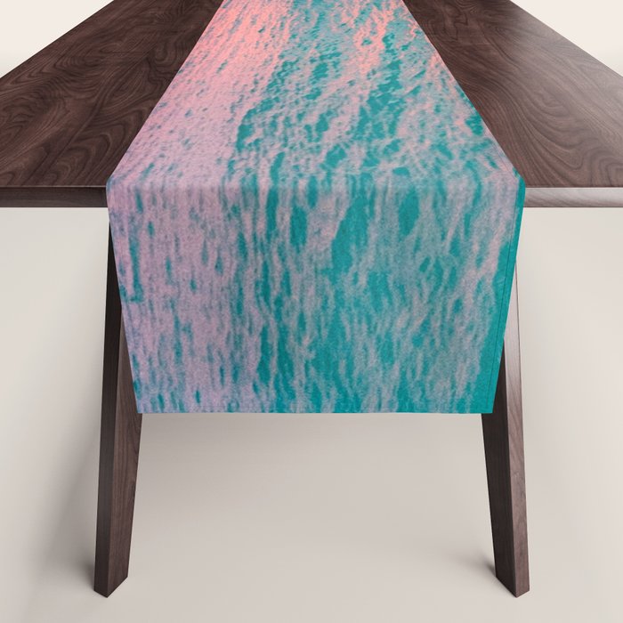 Aerial Photography Beautiful: Turquoise Sunset Relaxing, Peaceful, Coastal Seashore Table Runner Gallery Image 1