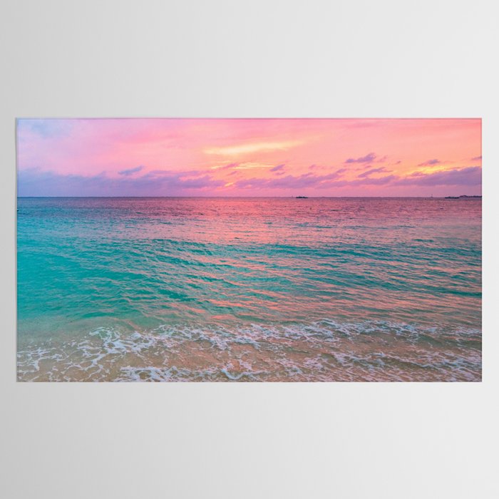 Aerial Photography Beautiful: Turquoise Sunset Relaxing, Peaceful, Coastal Seashore Tablecloth Gallery Image 2