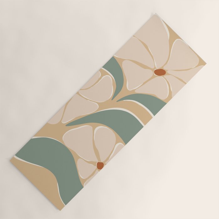 70s big flower botanical land 2 Yoga Mat Gallery Image 1
