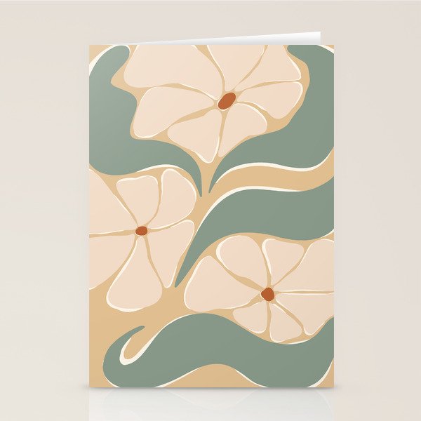 70s big flower botanical land 2 Stationery Card Gallery Image 1