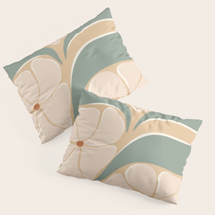 70s big flower botanical land 2 Pillow Sham Gallery Image 1