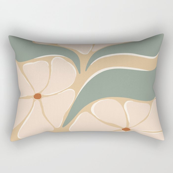 70s big flower botanical land 2 Rectangular Pillow Gallery Image 2