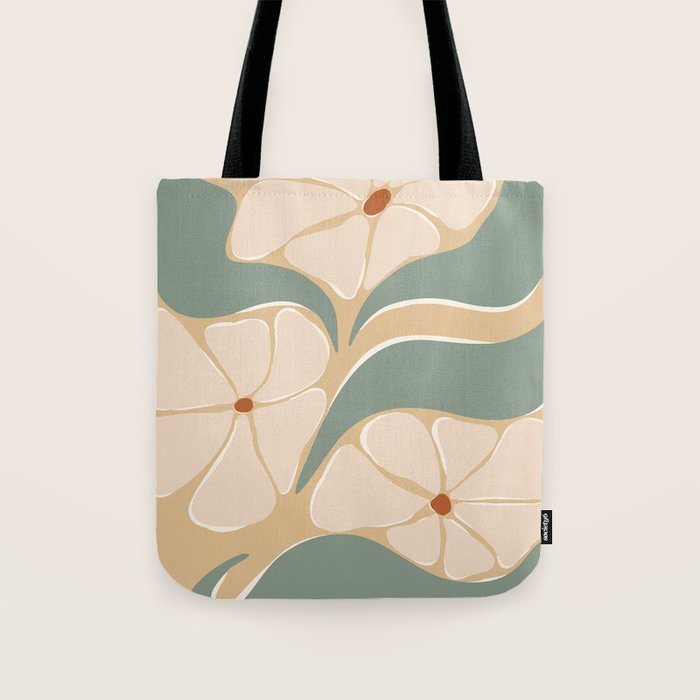 70s big flower botanical land 2 Tote Bag Gallery Image 1