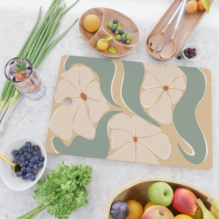 70s big flower botanical land 2 Cutting Board Gallery Image 2