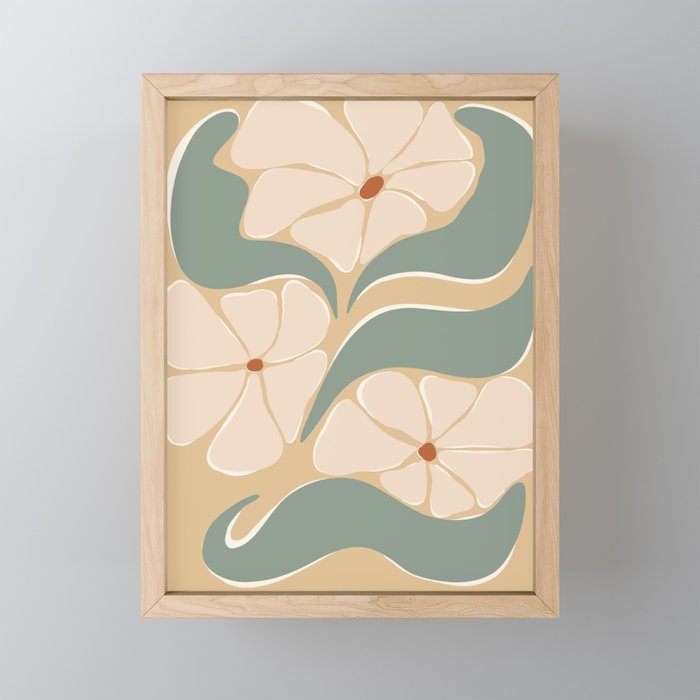 70s big flower botanical land 2 Mini Art Print Gallery Image 1