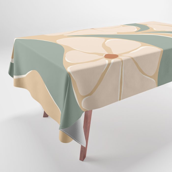 70s big flower botanical land 2 Tablecloth Gallery Image 1