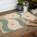 70s big flower botanical land 2 Outdoor Rug Gallery Image 2