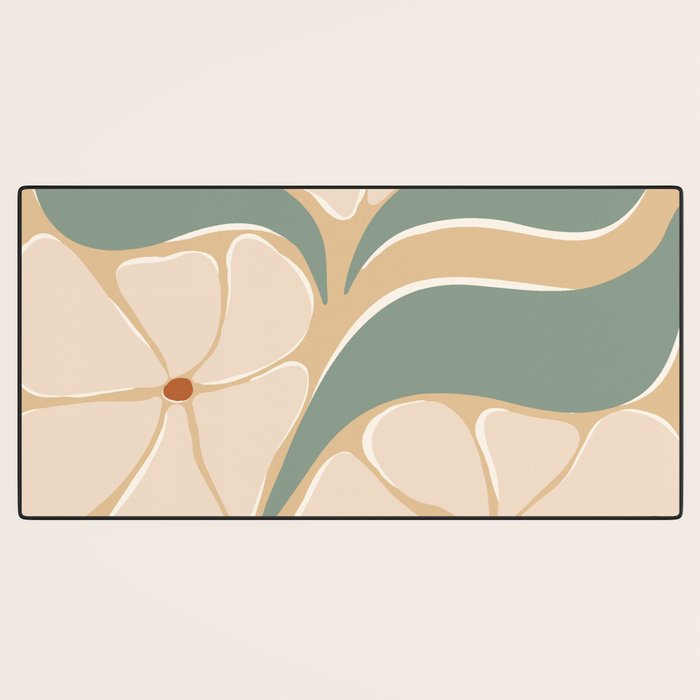 70s big flower botanical land 2 Desk Mat Gallery Image 3