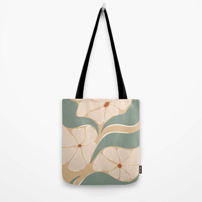 70s big flower botanical land 2 Tote Bag Gallery Image 2
